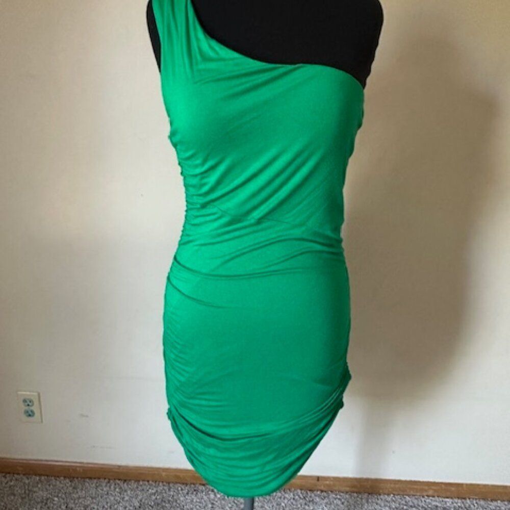 INC Elegant Green One-Shoulder Body-Con Dress 8549 Large NWT Boutique